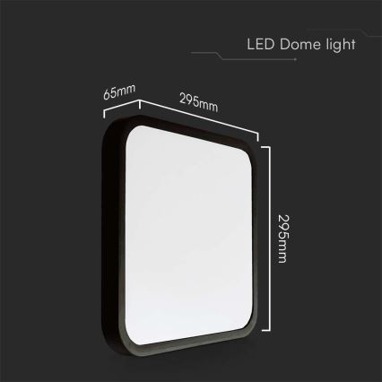Світлодіодний стельовий світильник для ванної кімнати LED/24W/230V 4000K IP44 чорний