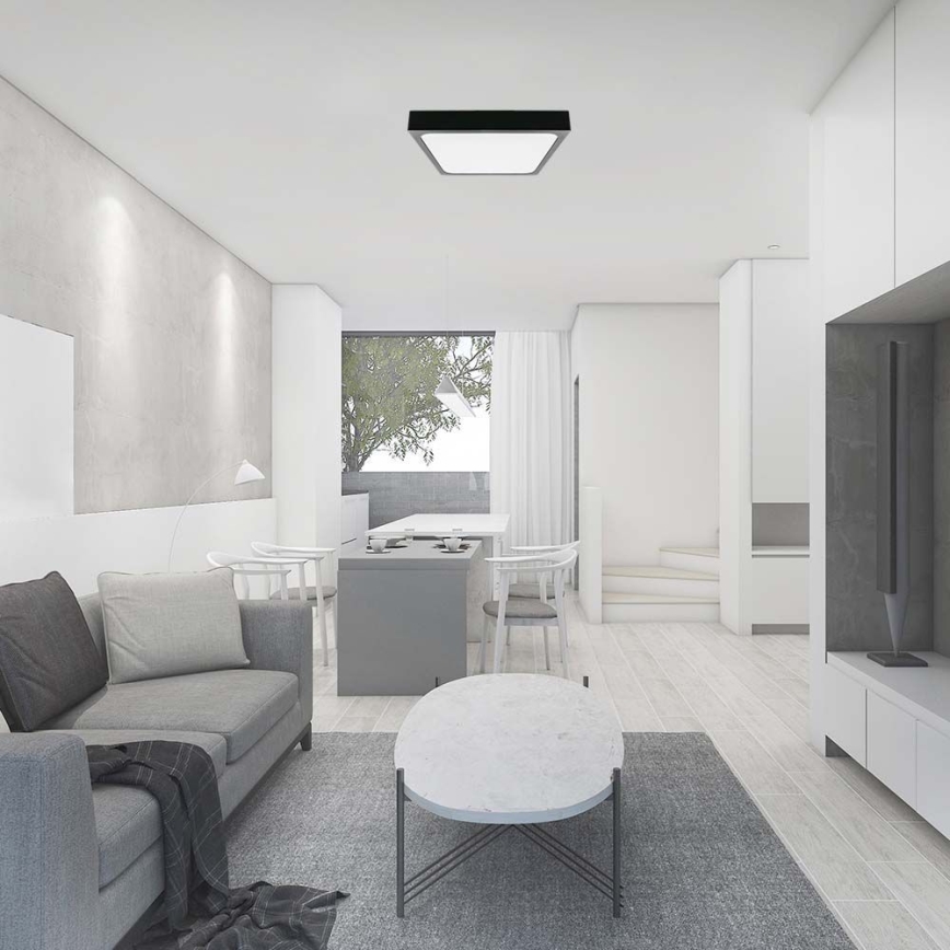 Світлодіодний стельовий світильник для ванної кімнати LED/24W/230V 6500K IP44 29,5x29,5 см чорний