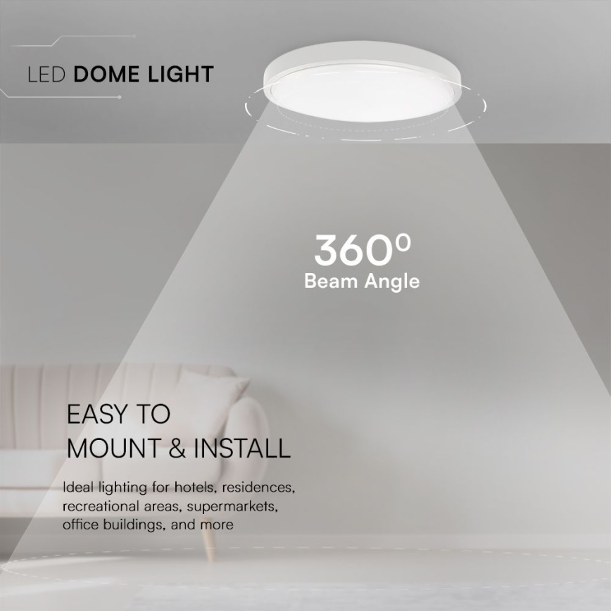 Світлодіодний стельовий світильник для ванної кімнати SAMSUNG CHIP LED/36W/230V IP44 3000K діаметр 35 см білий