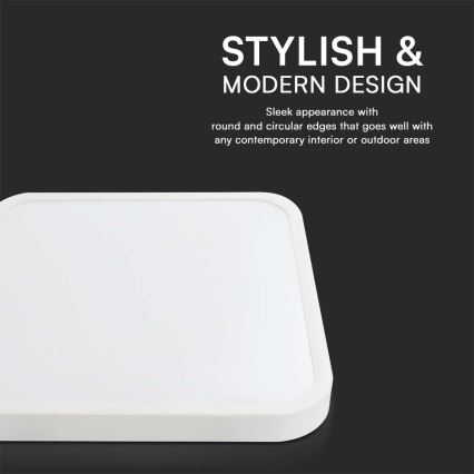 Світлодіодний стельовий світильник для ванної кімнати LED/48W/230V 6500K IP44 42x42 см білий