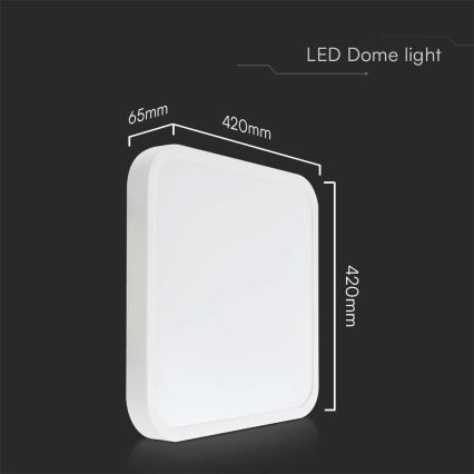 Світлодіодний стельовий світильник для ванної кімнати LED/48W/230V 6500K IP44 42x42 см білий