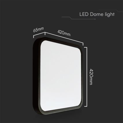 Світлодіодний стельовий світильник для ванної кімнати SAMSUNG CHIP LED/48W/230V IP44 4000K 42x42 см чорний