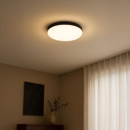 Світлодіодний стельовий світильник для ванної кімнати MAYA LED/15W/230V діаметр 33 cm IP44 чорний
