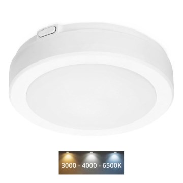 Світлодіодний стельовий світильник для ванної кімнати NAIROS LED/12W/230V 3000/4000/6500K IP65 діаметр 20 см білий