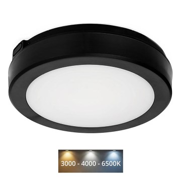 Світлодіодний стельовий світильник для ванної кімнати NAIROS LED/12W/230V 3000/4000/6500K IP65 діаметр 20 см чорний