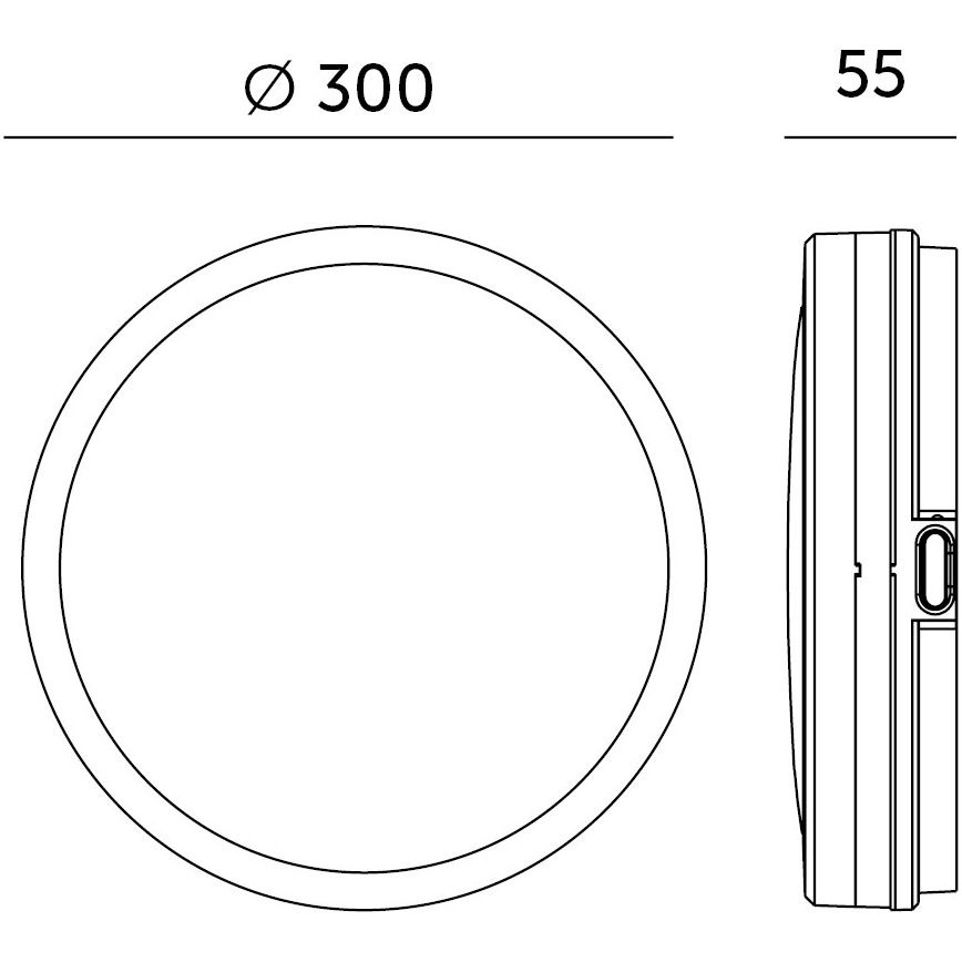 Світлодіодний стельовий світильник для ванної кімнати NAIROS LED/18W/230V 3000/4000/6500K IP65 діаметр 30 см чорний