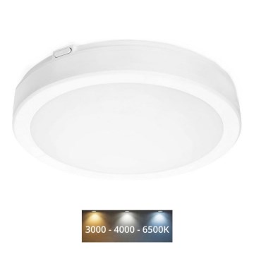 Світлодіодний стельовий світильник для ванної кімнати NAIROS LED/18W/230V 3000/4000/6500K IP65 діаметр 30 см білий