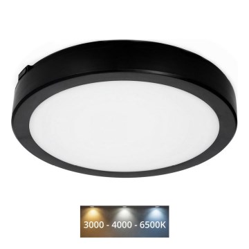 Світлодіодний стельовий світильник для ванної кімнати NAIROS LED/18W/230V 3000/4000/6500K IP65 діаметр 30 см чорний
