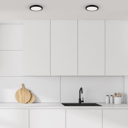 Світлодіодний стельовий світильник для ванної кімнати VERA LED/24W/230V 4000K IP65 чорний