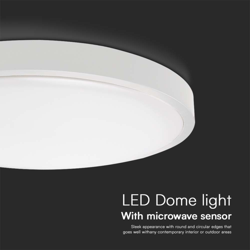 Світлодіодний стельовий світильник для ванної кімнати з датчиком LED/18W/230V 6500K IP44 діаметр 29,5 см білий + пульт дистанційного керування