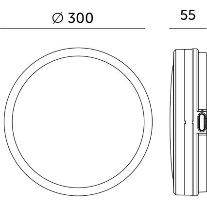 Світлодіодний стельовий світильник для ванної кімнати з датчиком NAIROS LED/18W/230V IP65 3000/4000/6500K діаметр 30 см білий + пульт дистанційного керування