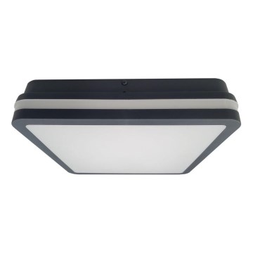 Світлодіодний стельовий світильник для ванної кімнати з датчиком ELLÉ LED/24W/230V 3000/4000/6500K 26x26 см IP54 антрацит