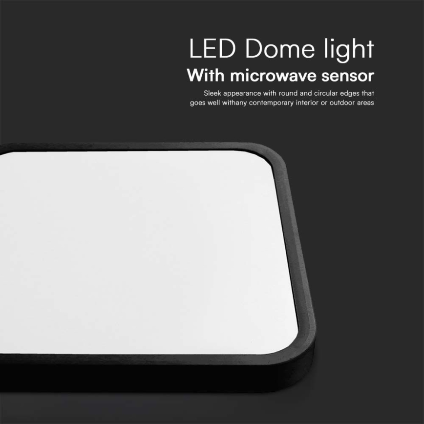 Світлодіодний стельовий світильник для ванної кімнати з датчиком LED/18W/230V 4000K IP44 чорний + пульт дистанційного керування