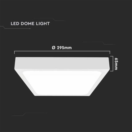 Світлодіодний стельовий світильник для ванної кімнати з датчиком LED/24W/230V 4000K IP44 29,5x29,5 см білий