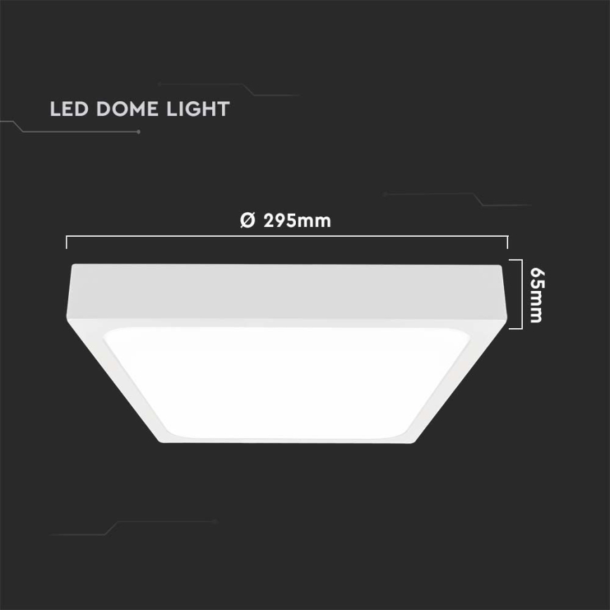 Світлодіодний стельовий світильник для ванної кімнати з датчиком LED/24W/230V 4000K IP44 29,5x29,5 см білий