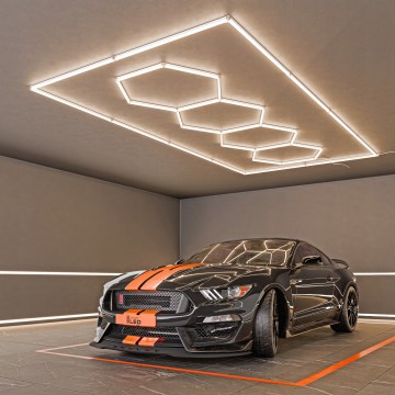 Світлодіодний стельовий світильник HEXAGON LED/426W/85-265V 4000K 484x243 см CRI 90 IP44 білий