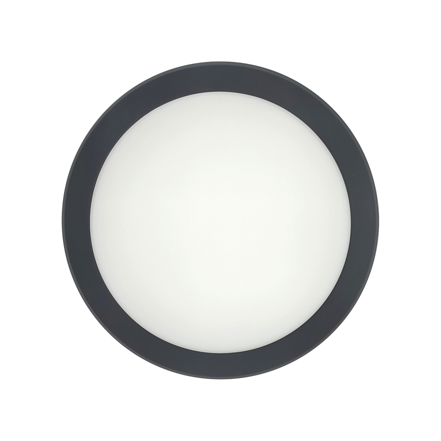 Стельовий LED-світильник для ванної кімнати з датчиком руху, 20 Вт, 230 В, вибір колірної температури 3000/4000/6500K, діаметр 23 см, IP54, антрацит