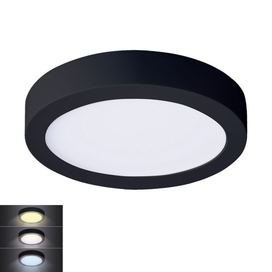 Світлодіодний стельовий світильник LED/12W/230V 3000/4000/6000K чорний круглий