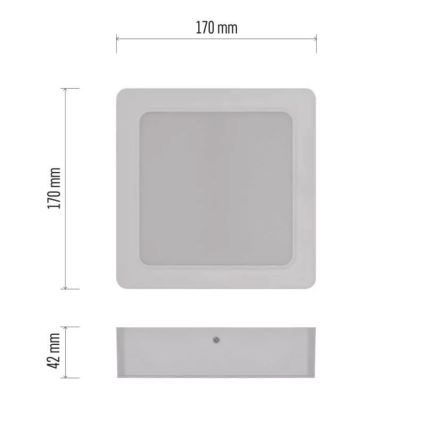 Світлодіодний стельовий світильник LED/18W/230V 17x17 см білий