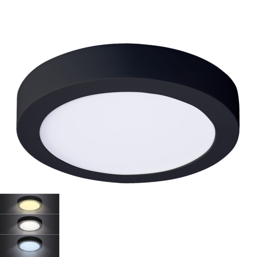 Світлодіодний стельовий світильник LED/18W/230V 3000/4000/6000K чорний круглий