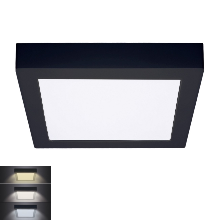Світлодіодний стельовий світильник LED/18W/230V 3000/4000/6000K чорний кутовий