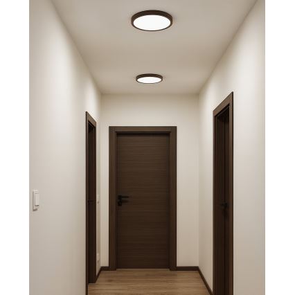Світлодіодний стельовий світильник LED/18W/230V 3000/4000/6500K діаметр 23 см коричневий