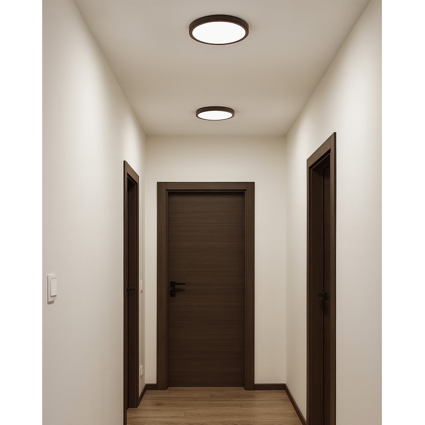 Світлодіодний стельовий світильник LED/18W/230V 3000/4000/6500K діаметр 23 см коричневий