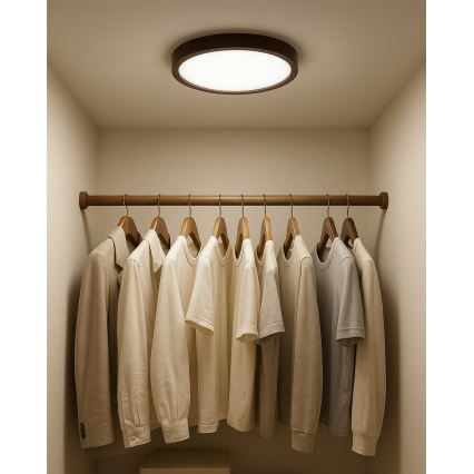 Світлодіодний стельовий світильник LED/18W/230V 3000/4000/6500K діаметр 23 см коричневий
