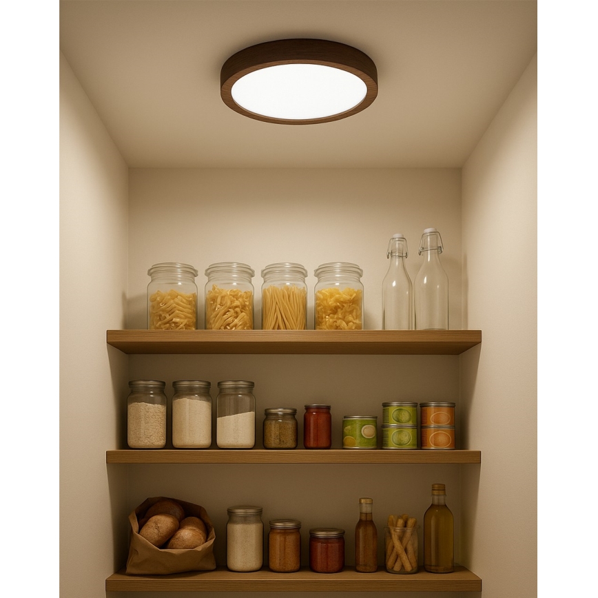 Світлодіодний стельовий світильник LED/18W/230V 3000/4000/6500K діаметр 23 см коричневий