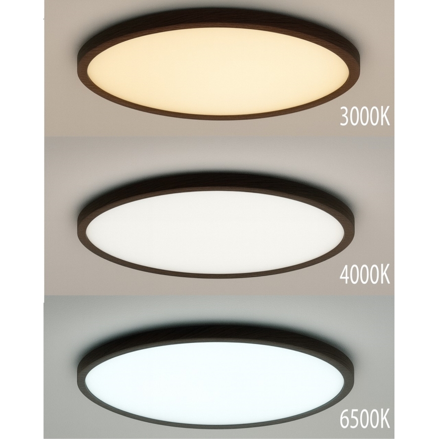Світлодіодний стельовий світильник LED/18W/230V 3000/4000/6500K діаметр 23 см коричневий
