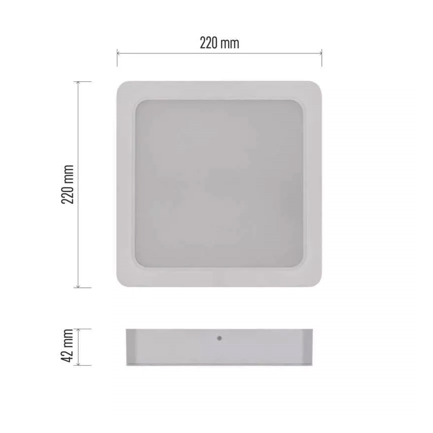 Світлодіодний стельовий світильник LED/24W/230V 22x22 см білий