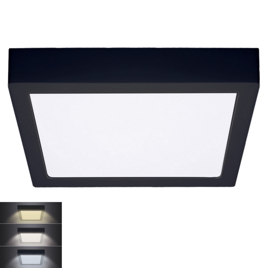 Світлодіодний стельовий світильник LED/24W/230V 3000/4000/6000K чорний кутовий