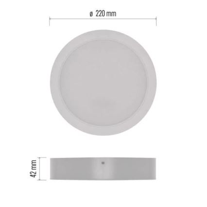 Світлодіодний стельовий світильник LED/24W/230V діаметр 22 см білий