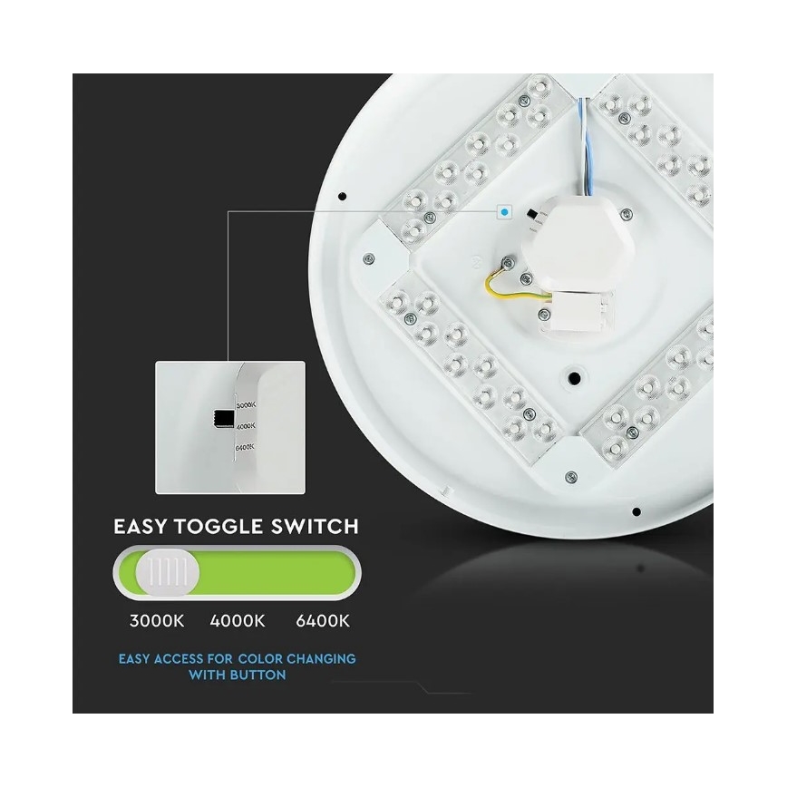 Світлодіодний стельовий світильник LED/36W/230V діаметр 50 см 3000/4000/6400K
