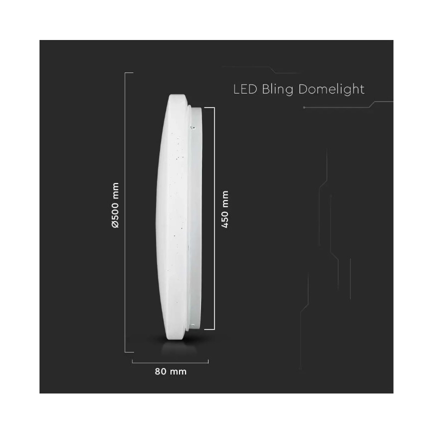 Світлодіодний стельовий світильник LED/36W/230V діаметр 50 см 3000/4000/6400K