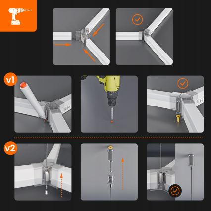 Світлодіодний стельовий світильник HEXAGON LED/384W/85-265V 4000K 484x243 cm CRI 90 IP54 білий