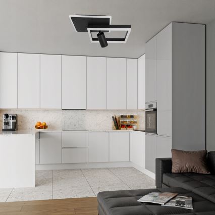 Світлодіодний стельовий світильник LED/38W/230V + 1xGU10/30W чорний
