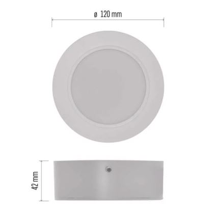 Світлодіодний стельовий світильник LED/9W/230V діаметр 12 см білий