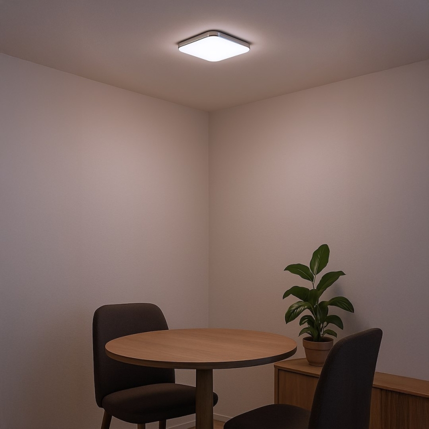 Світлодіодний стельовий світильник НЕМО, 11 Вт/230 В, 26×26 см, блискучий хром