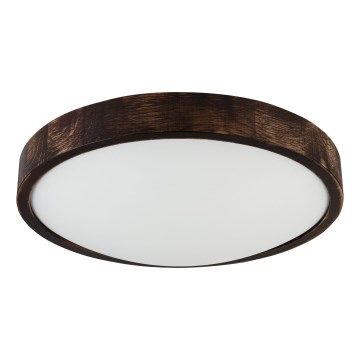 Світлодіодний стельовий світильник OAK SMOKY SLIM LED/36 Вт/230 В 4000 К, діаметр 37 см, дуб/темно-коричневий