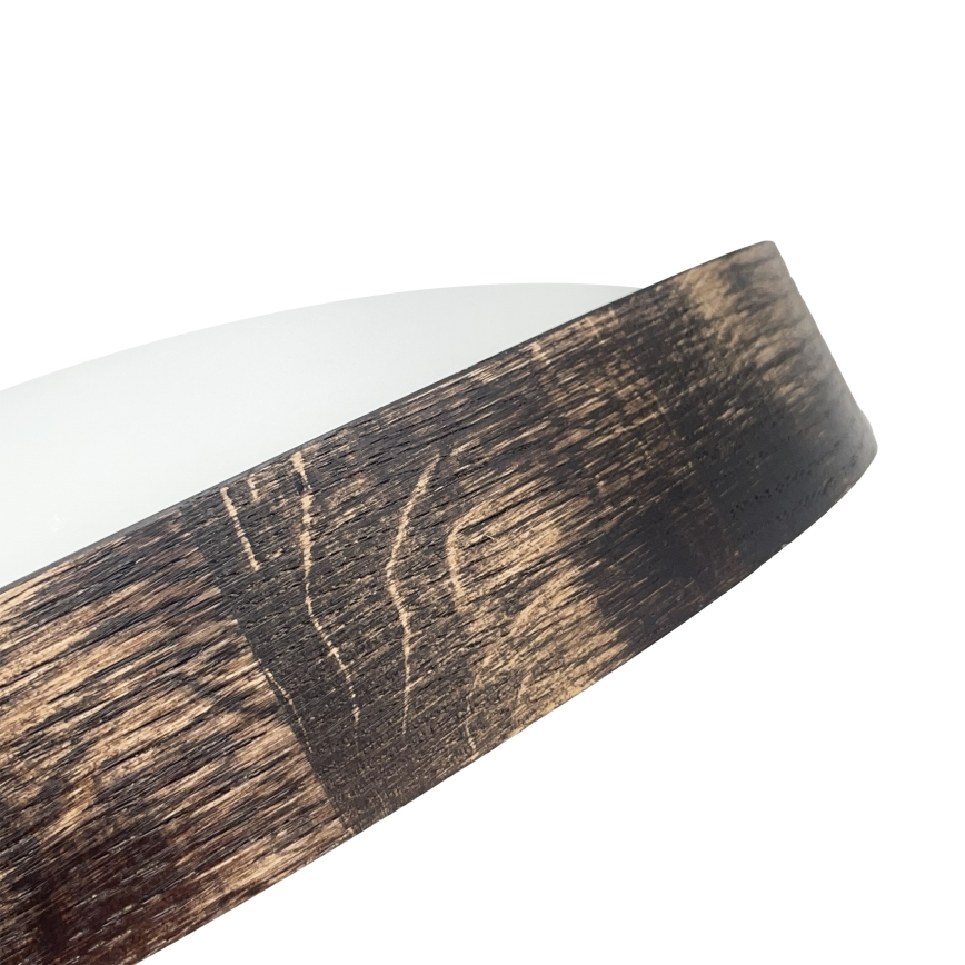 Світлодіодний стельовий світильник OAK SMOKY SLIM LED/36 Вт/230 В 4000 К, діаметр 37 см, дуб/темно-коричневий