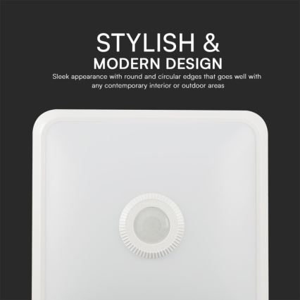 Світлодіодний стельовий світильник з датчиком SAMSUNG CHIP LED/12W/230V 3000/4000/6000K 25x25 см білий