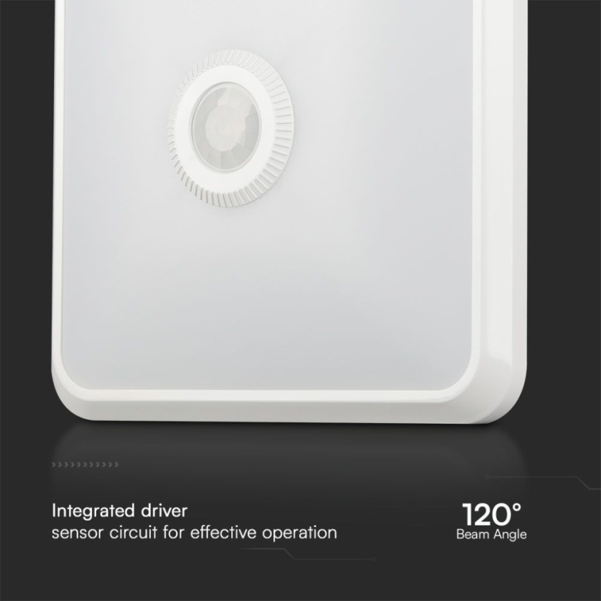 Світлодіодний стельовий світильник з датчиком SAMSUNG CHIP LED/12W/230V 3000/4000/6000K 25x25 см білий