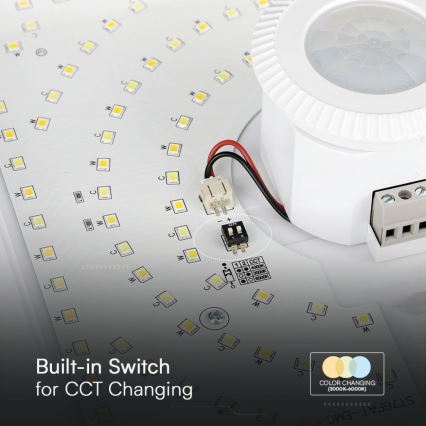 Світлодіодний стельовий світильник з датчиком SAMSUNG CHIP LED/12W/230V 3000/4000/6000K 25x25 см білий