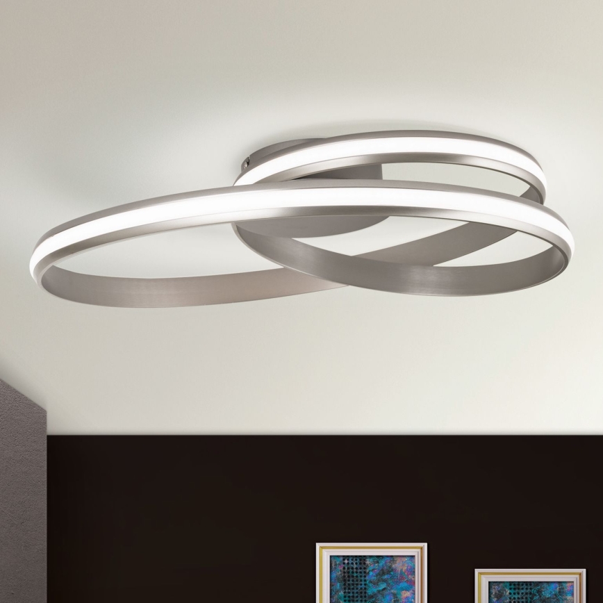 Світлодіодний стельовий світильник з регулюванням яскравості CIRCUS LED/30W/230V срібний