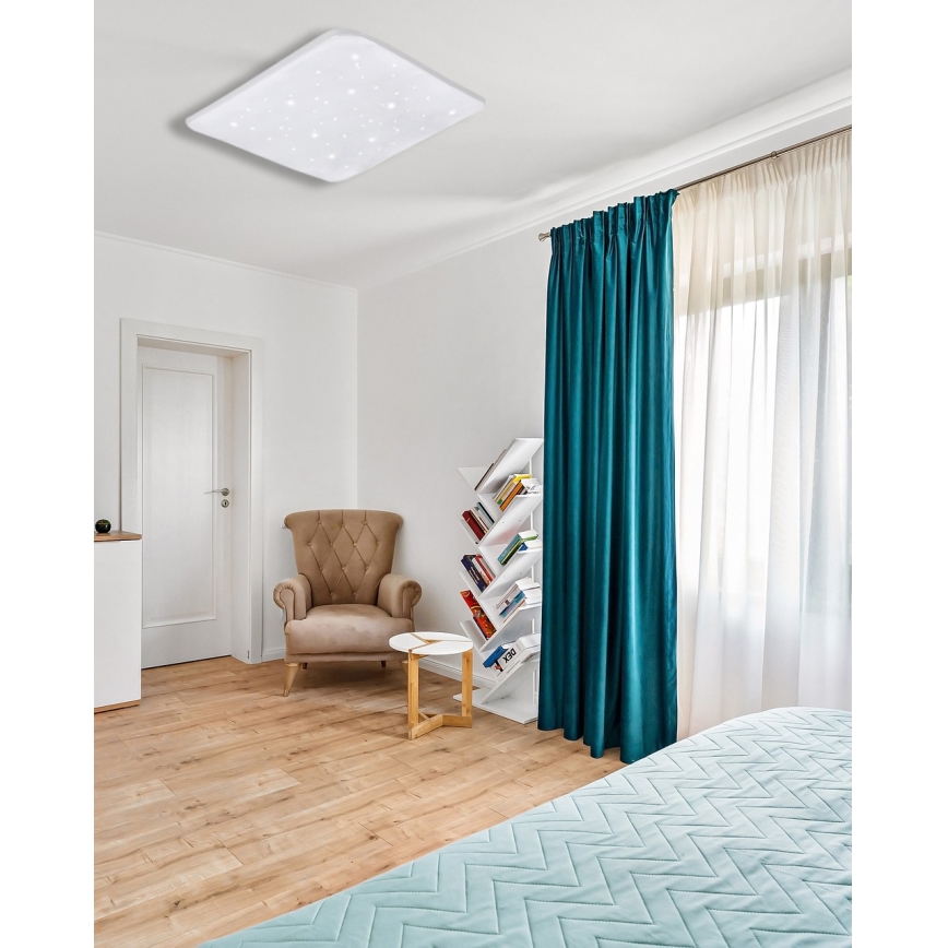 Світлодіодний стельовий світильник з регулюванням яскравості FLORA LED/60W/230V 2700-6500K 53x53 см + пульт дистанційного керування