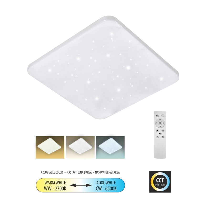 Світлодіодний стельовий світильник з регулюванням яскравості FLORA LED/60W/230V 2700-6500K 53x53 см + пульт дистанційного керування