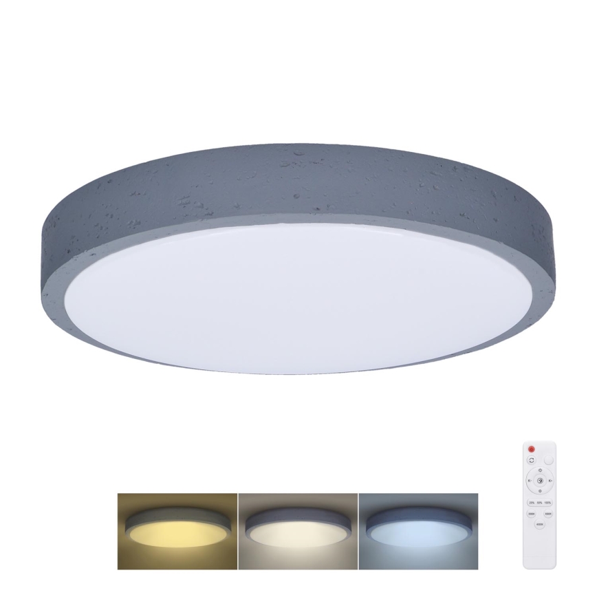 Світлодіодний стельовий світильник з регулюванням яскравості GREY LED/60W/230V 3000-6500K сірий діаметр 49 см + пульт дистанційного керування