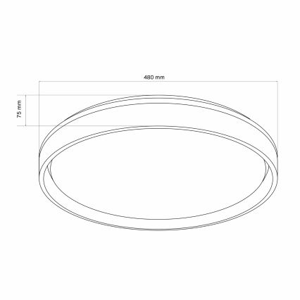 Стельовий LED світильник для ванної з регулюванням яскравості JADWIGA LED/72W/230V діаметр 48 см 3000-6000K IP44 + пульт дистанційного керування
