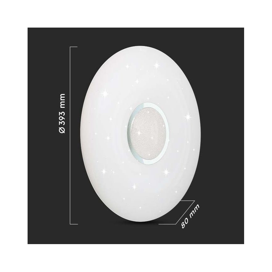 Світлодіодний стельовий світильник з регулюванням яскравості LED/40W/230V 3000/4000/6500K діаметр 39 см + пульт дистанційного керування